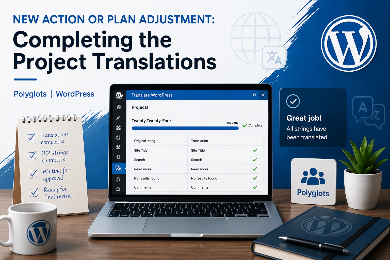 Post 6 – New Action or Plan Adjustment: Completing the Project Translations